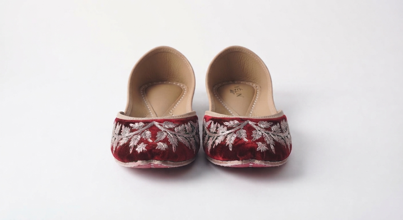 Maroon Velvet Khussa